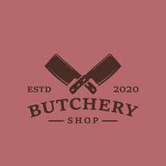 butchery logo vintage vector illustration icon template graphic design