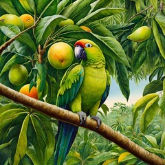 parrot on branch