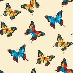 Colorful Butterfly Seamless Pattern