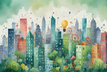 Vibrant Cityscape: A Metaphor for Successful Startup Business
