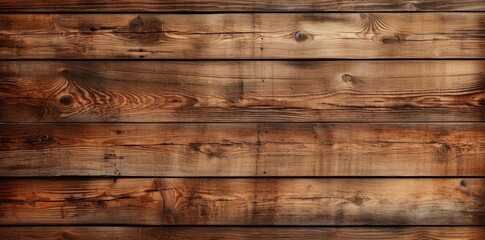 Naklejka premium wood plank texture on a wooden wall a row of wooden planks arranged in a row from left to right, with a small wooden table in the center