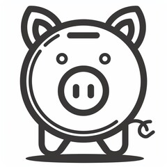 Obraz premium Icon of a piggy bank representing savings and financial security, clean and modern lines