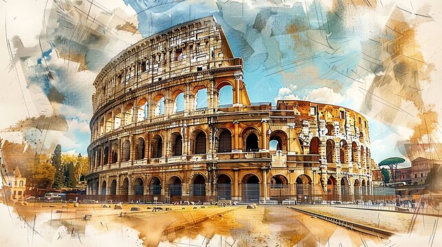 Colosseum Sketch Images – Browse 2,556 Stock Photos, Vectors, and Video ...