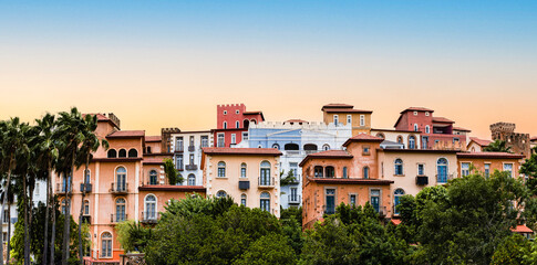 The Luxury hotel and Resort Italian style view, For building Italian style for background and wallpaper.