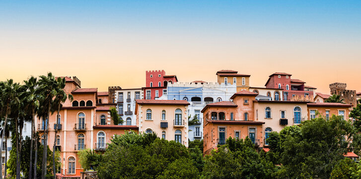 The Luxury hotel and Resort Italian style view, For building Italian style for background and wallpaper.
