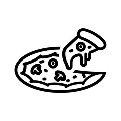 Vector black line icon for Pizza