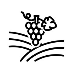 Vector black line icon for Vineyards