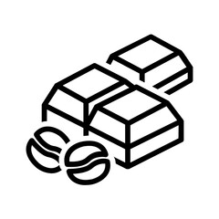 Vector black line icon for Dark chocolate