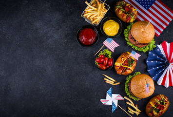 Traditional American food for celebrating July 4 Independence Day