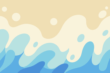 Illustrate a liquid shapes background with a tranquil theme using soft sky blue and light cream