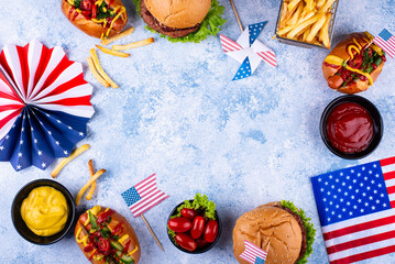 Traditional American food for celebrating July 4 Independence Day