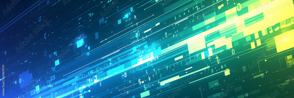 Poster Abstract Digital Data Stream with Copy Space Text for Technology and Design Blogs