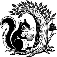 squirrel with acorn