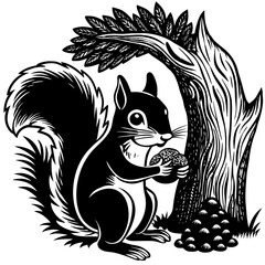 squirrel with acorn