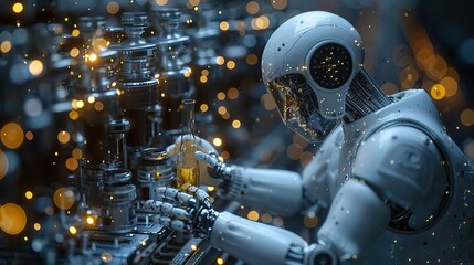 Fototapeta premium AI-driven research accelerating scientific discoveries.