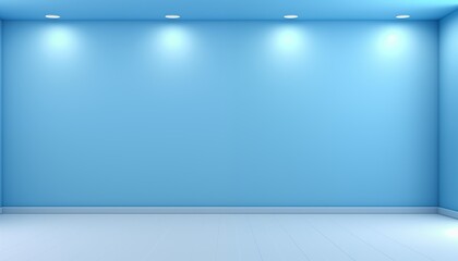 empty room with blue wall