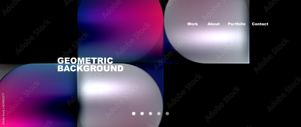 Aufkleber bright colorful squares with round elements minimal geometric background. vector illustration for wa