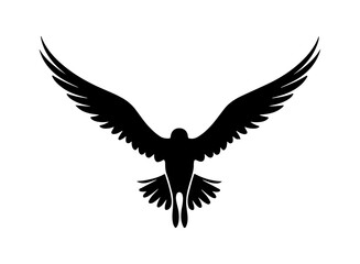 black seagull silhouettes on white background.	
