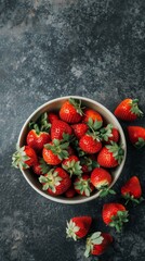 HD Wallpaper of Strawberries with Top View