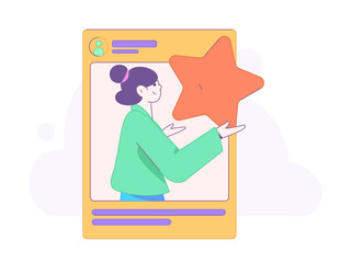 Virtual characters social communication concept business flat vector hand drawn illustration
