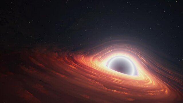 The Hypnotic Cosmic Black Hole has a swirling accretion disc, a captivating space phenomenon