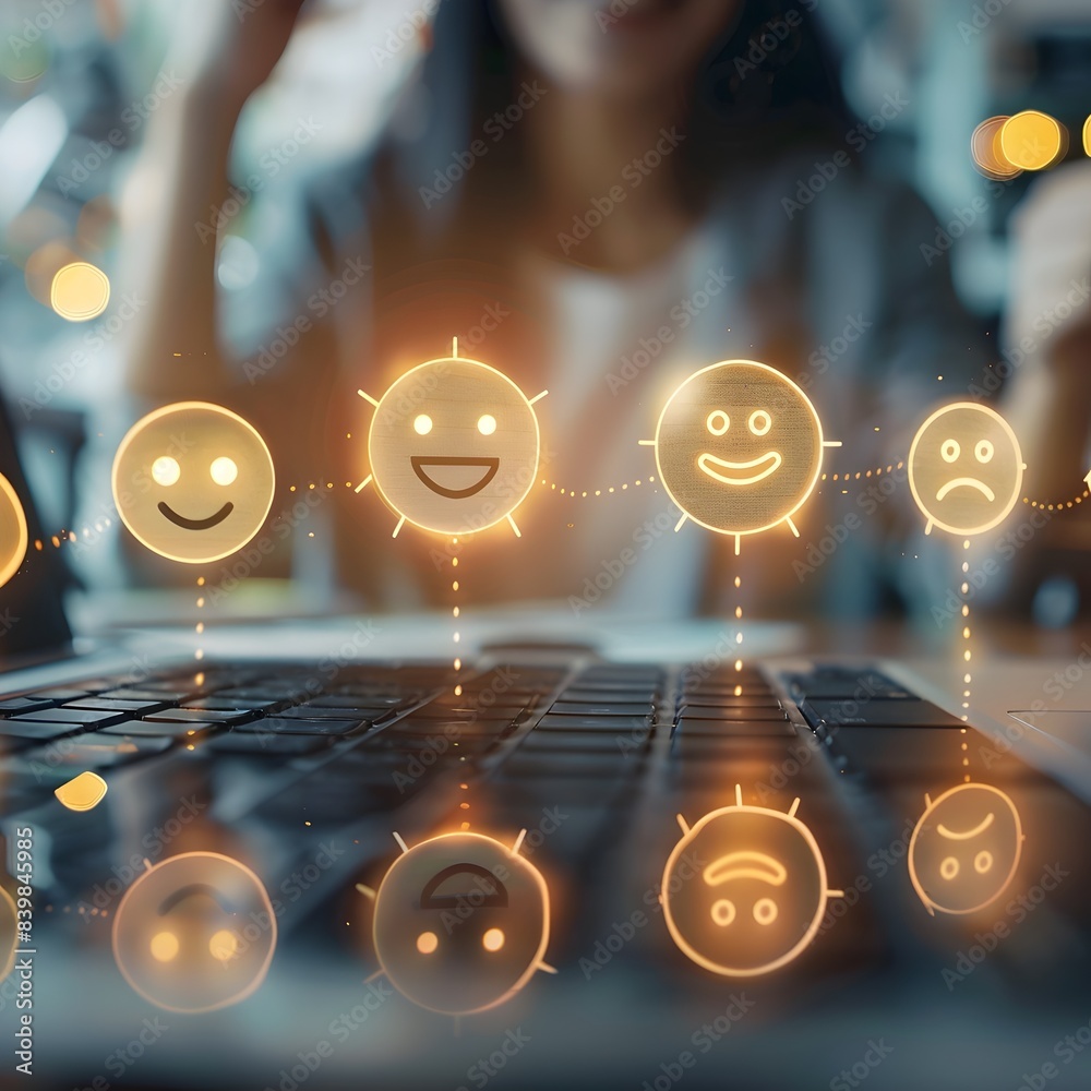 Poster customer feedback analyzed through digital sentiment analysis tool in technology networking and busi