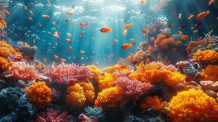 Colorful Fish and Sea Creatures in Amazing Coral Reefs