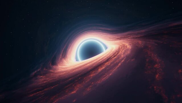 Astounding Black Hole Space Illustration with Swirling Disk and cosmic phenomena
