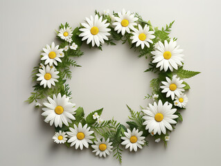 Obraz premium Awesome Beautiful floral frame with elegant white daisy flower card