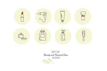 Set of Beauty and Personal Care Icons