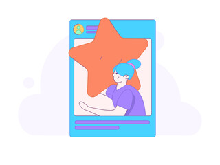 Virtual characters social communication concept business flat vector hand drawn illustration
