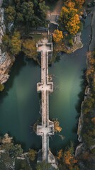 Aerial Drone Photography of Sword Shaped Bridge