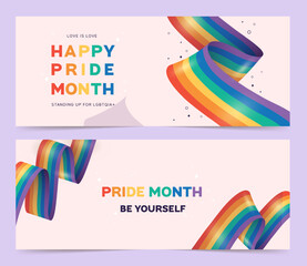 Fototapeta premium happy pride month of set, celebration and commemoration of lesbian, gay, bisexual, and transgender pride. LGBT Pride Month. vector illustration design template. June