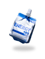 Energy sport gel packet isolated on white background