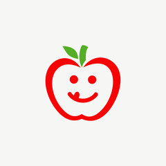 Modern Apple Nutrition Logo Icon Vector