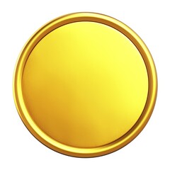 A gold coin mockup isolated on background