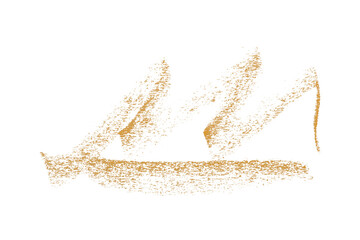 Orange pencil strokes isolated on transparent background
