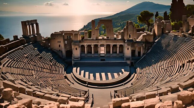 Sicily&rsquo;s Iconic Taormina Amphitheater. Dramatic Heritage
