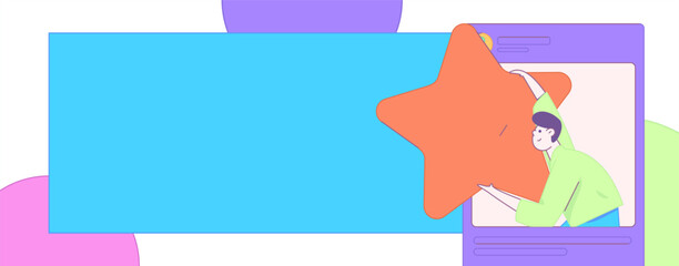 Virtual characters social communication concept business flat vector hand drawn illustration
