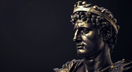 Obraz premium Majestic ancient bronze statue with ornate crown