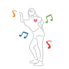 Sketch lifestyle concept minimal girl woman dance aerobics drawing line art. Female exercise hand drawn line concept with white ioslated background. Abstract,vector,illustration.