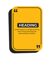 Heading or comment text frame with quote mark simple frame vector illustration