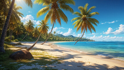 Obraz premium beach with palm trees