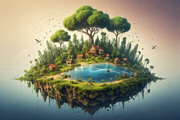 Global ecological protection and earth protection concept