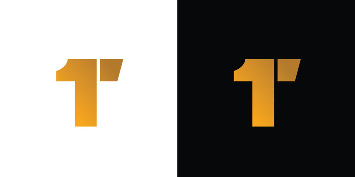 Unique and modern 1T logo design