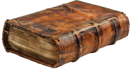 Old book isolated on a transparent background