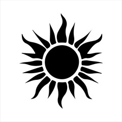 Sun silhouette isolated on white background. Sun icon vector illustration design.