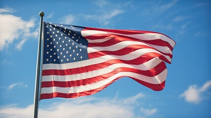 Obraz premium sky american flag light blue