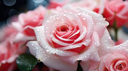 petals pink and white roses