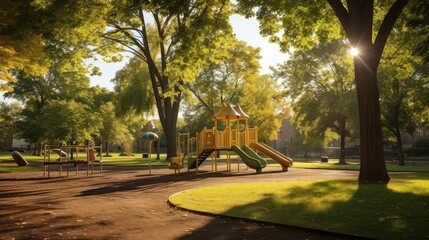 Fototapeta premium shining park with sun